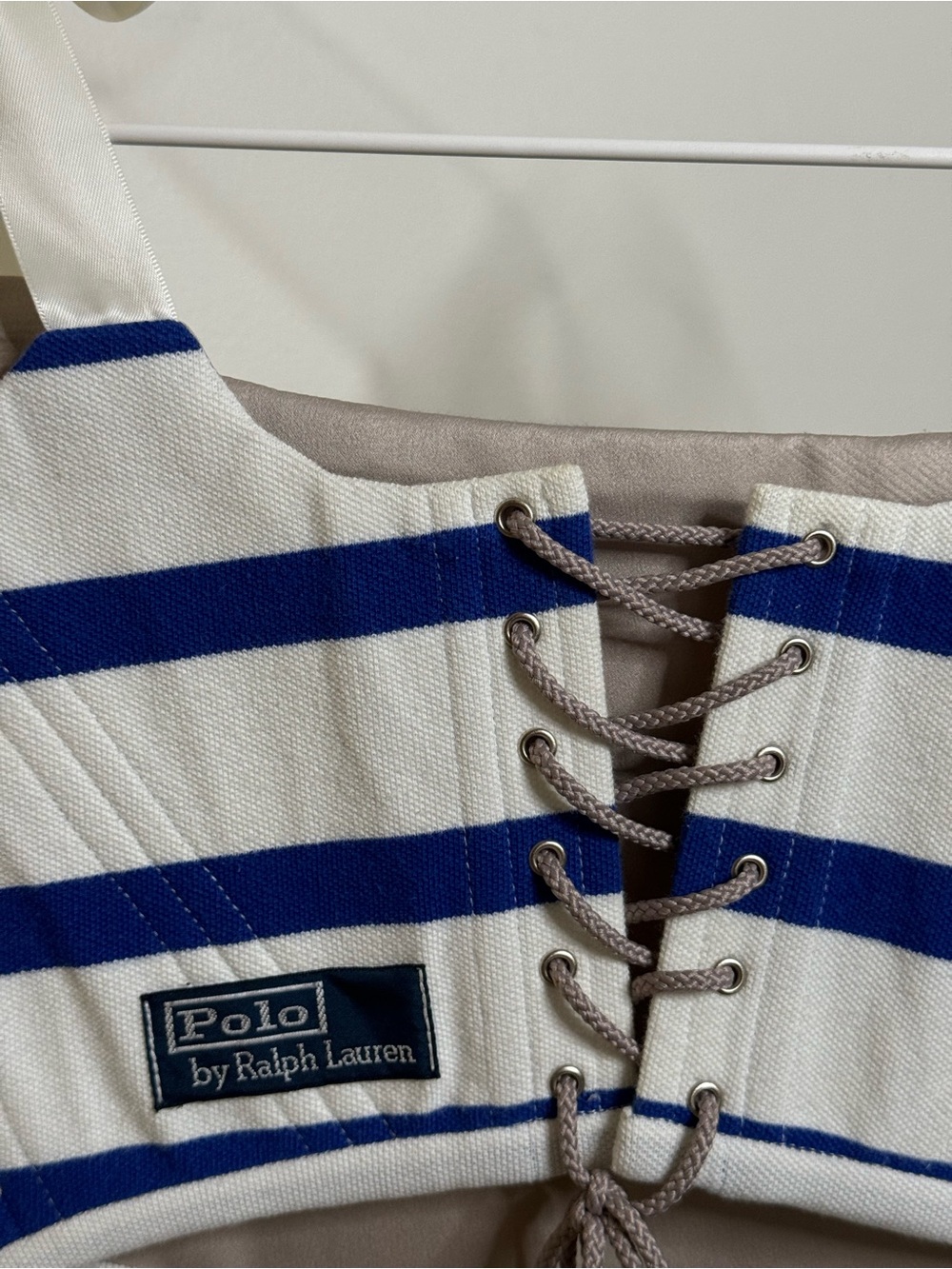 Handmade Upcycled Polo Ralph Lauren Striped Corset Top - Picture 4 of 5